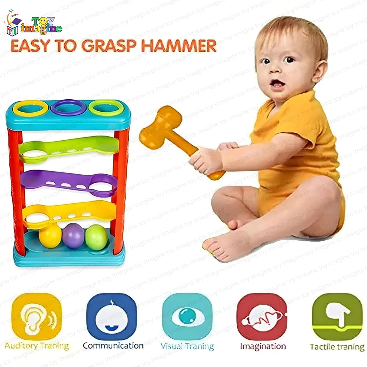 Toy Imagine 3-Layer Hammer Ball Toy for Kids Age 2-5