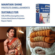 ASTRO PLUS+ Cloths Dry Clean at Home Liquid Sheets | Advance Cleaning Technology Silk Chiffon Cotton Georgette Linen and Woolen (20 Sheets) (500ml) & Stain Remover (500ml)