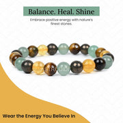 ASTRODIDI Natural Certified Dhan Yog Prapti Money Magnet Stone Bracelet for Attracts Wealth, Money Luck and Prosperity | Combination of Real Pyrite, Citrine, Green Aventurine and Tiger Eye Gemstone