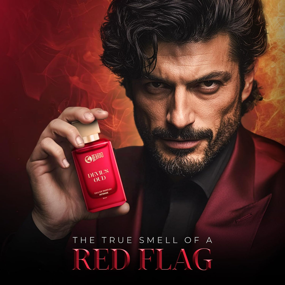 BEARDO Devil's Oud Perfume for men 80ml | Leathery, Oud scent with Agarwood, Black Pepper, Musk & Cedarwood | Long Lasting Premium Mens Perfume | Best Date Night Eau de parfum for Men | Gift for men | Gift for Husband