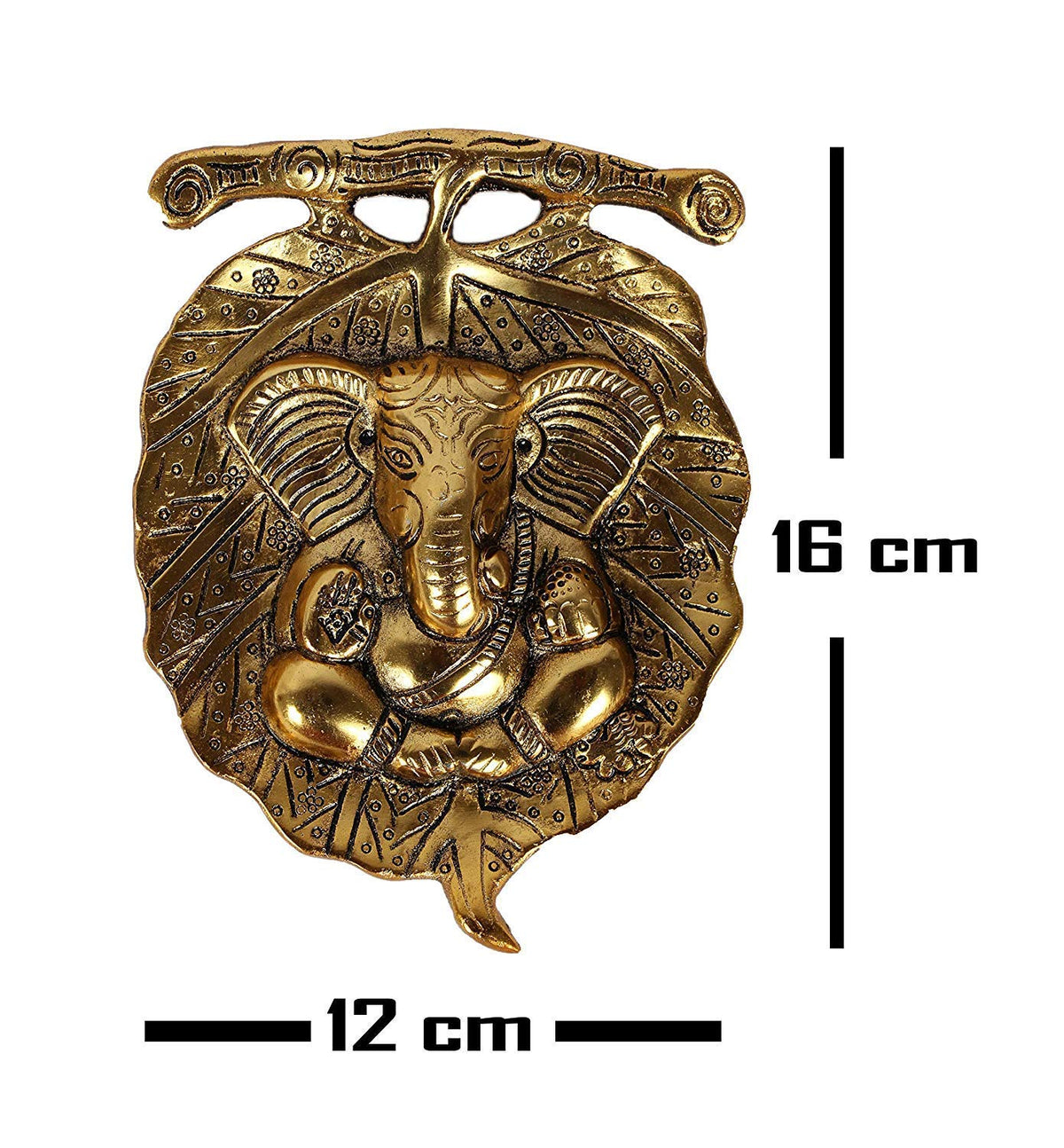 KridayKraft White Metal Leaf Ganesh Main Door Hanging for Home Decor