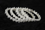 NMII Stylish Pearls Beads Bangles Set For Women & Girls | Women's Bangles Bracelet | Metal Bangles Kada Set For Wedding, Party, Festival, Daily | Women's Fashion Jewellery- Set of 4