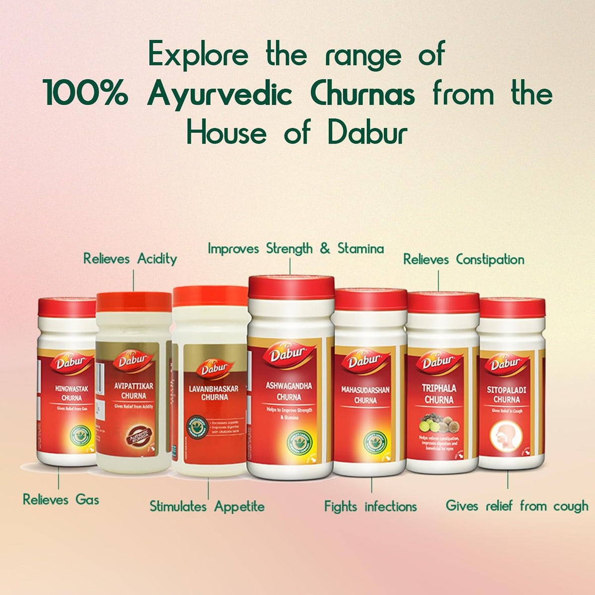 DABUR Lavan Bhaskar Churna - 500 g, Red