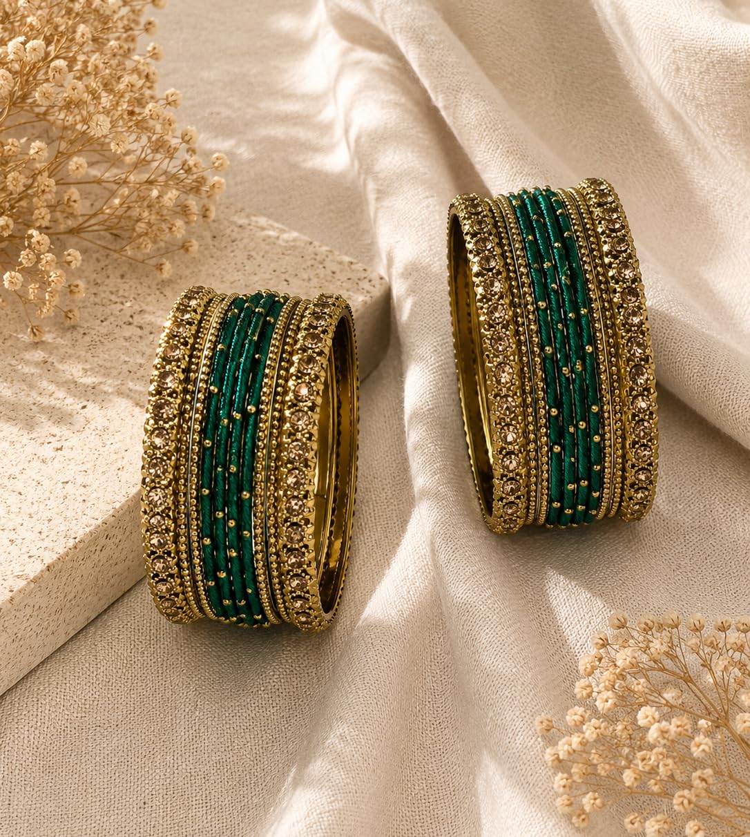 NMII Get your traditions Valentine Gift for Girls & Women Silk Thread Bangle Set With Zircon For Womne & Girls