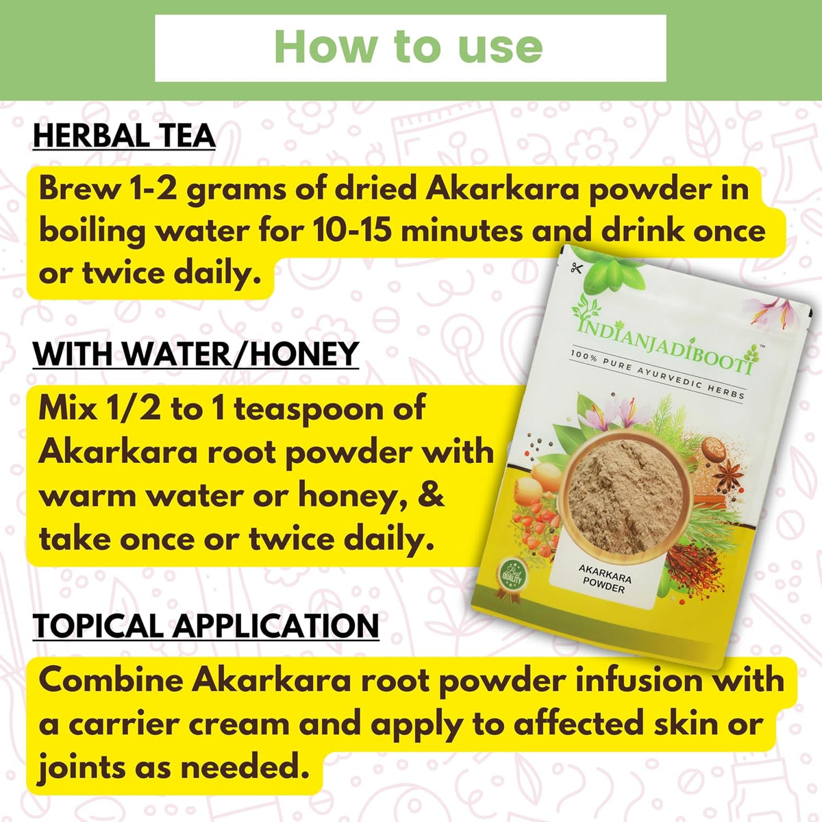 IndianJadiBooti Pure Akarkara Powder (Pellitory Root) | Traditional Botanical for Oral Harmony, Vocal Clarity & Nervine Vitality, 400 Grams | Pack Of 2