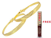 NMII Brass with Gold Plating Bangle Bracelet Set (Pack of 2)