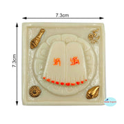 SHINDE EXPORTS Small Marble charan Kamal paduka for puja