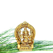 Aalayam Selveer Ganesh Brass Idol with Arch | Ganapathi Statue | Ganapati Brass Idol | Ganesh Idol for Gift | Small Ganesha Idol Brass 9 CM Height, Gold Colour 1 No
