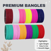 NMII MultiColor Metal Plain Bangles Set For Women & Girls with Matte Finish | Women's Bangles Combo | Colorful Metal Bangles For Wedding, Party, Daily use | Metal Chudi Set- Pack of 144