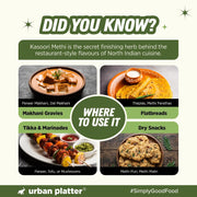 Urban Platter Kasuri Methi, 25g (Dried Fenugreek Leaves, Authentic Indian Herb, Finishing Spice for Curries & Dals)