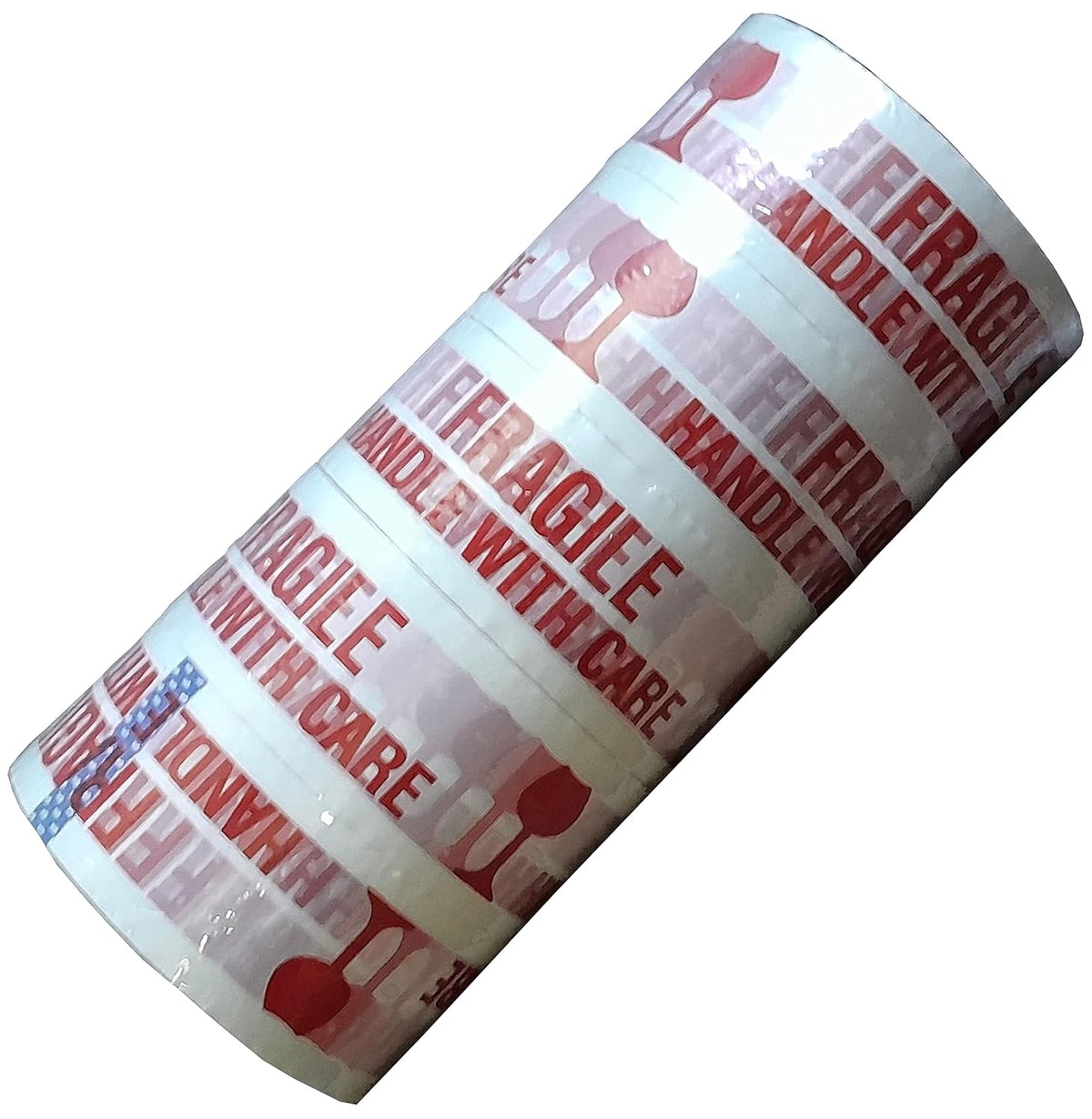 NMII Single Side Fragile (Handle with care) Adhesive Tape, 63.5 mm, 200 meter, 5 Rolls, Red-White
