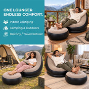 Toy Imagine Inflatable Lounge Chair with Air Pump & Matching Footrest