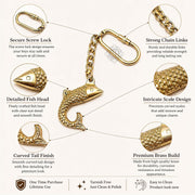 DSH Brass Fish Key chain for Car, Bike, Cycle, For Home Decor Gifting Item