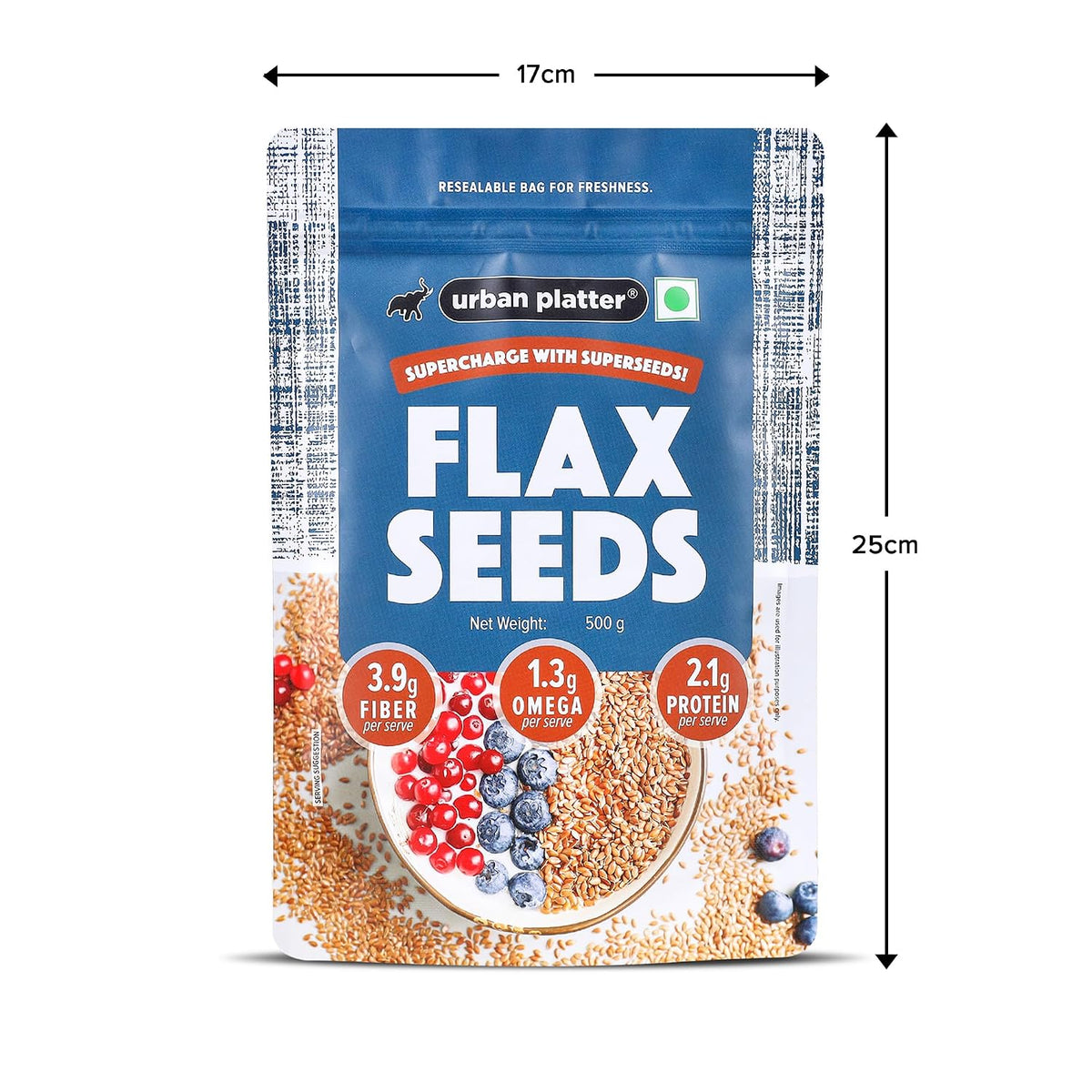 Urban Platter Flax Seeds, 500g (Alsi | Heart-Healthy | Protein and Fiber Rich | Use in salads | After meal Digestive)