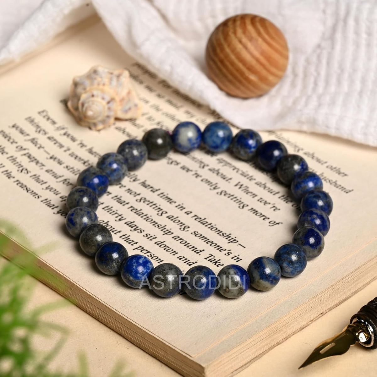 ASTRODIDI Natural Certified Sodalite Stone Bracelet Helps to Enhanced Communication, Self-Expression, Manage Emotional Balance and Stability | Feng-Shui Crystal Gemstone for Men and Women