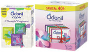 Odonil Bathroom Air Freshener Zipper Mix -30gm Citrus, Jasmine, Lavender(10gm*3) & Odonil Bathroom Air Freshener Blocks Mixed Fragrances - 48g (Pack of 4)