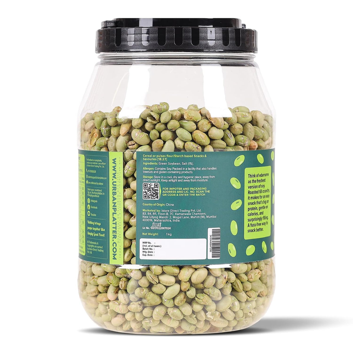 Urban Platter Roasted Salted Edamame Snacks (1kg, Roasted Salted Edamame)