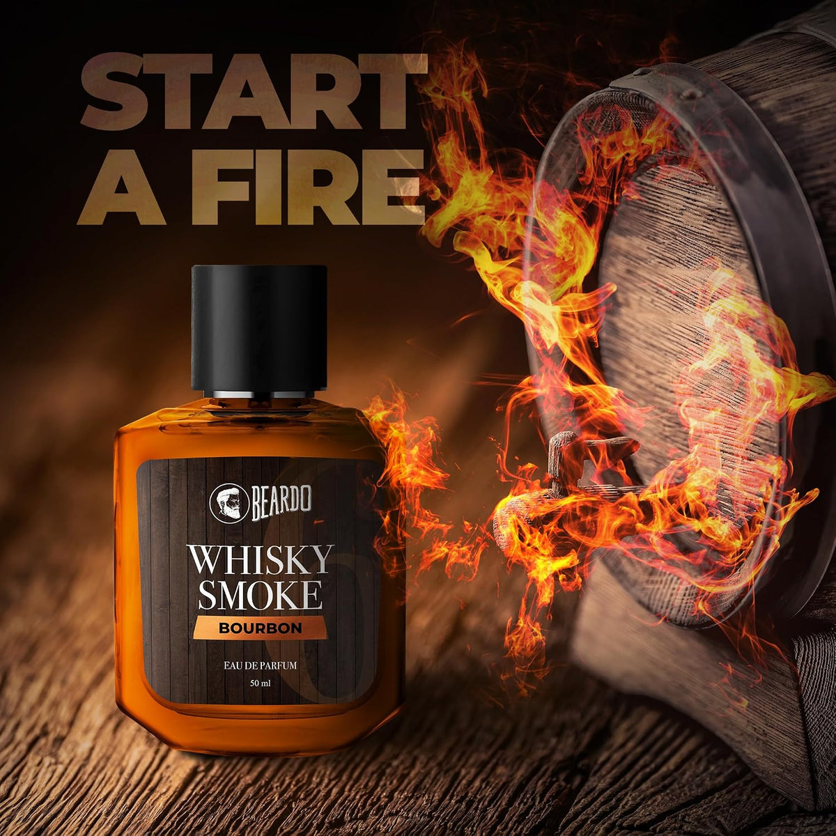 Beardo Whiskey Smoke Fusion- Firebomb & Bourbon Perfume for Men (50ml x 2) | Long Lasting Fragrance | Long Lasting Perfume for Men | Gift for Men | Gift for Friend