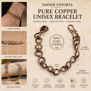 SHINDE EXPORTS Pure Copper Link Chain Bracelet Unisex S Hook 8.5 Inch