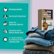Astro Plus Woolen Care Liquid – Gentle, Eco-Friendly Wool Washing Liquid for Soft, Fresh, and Long-Lasting Wool Garments (5 Pouch x 40 ml each)