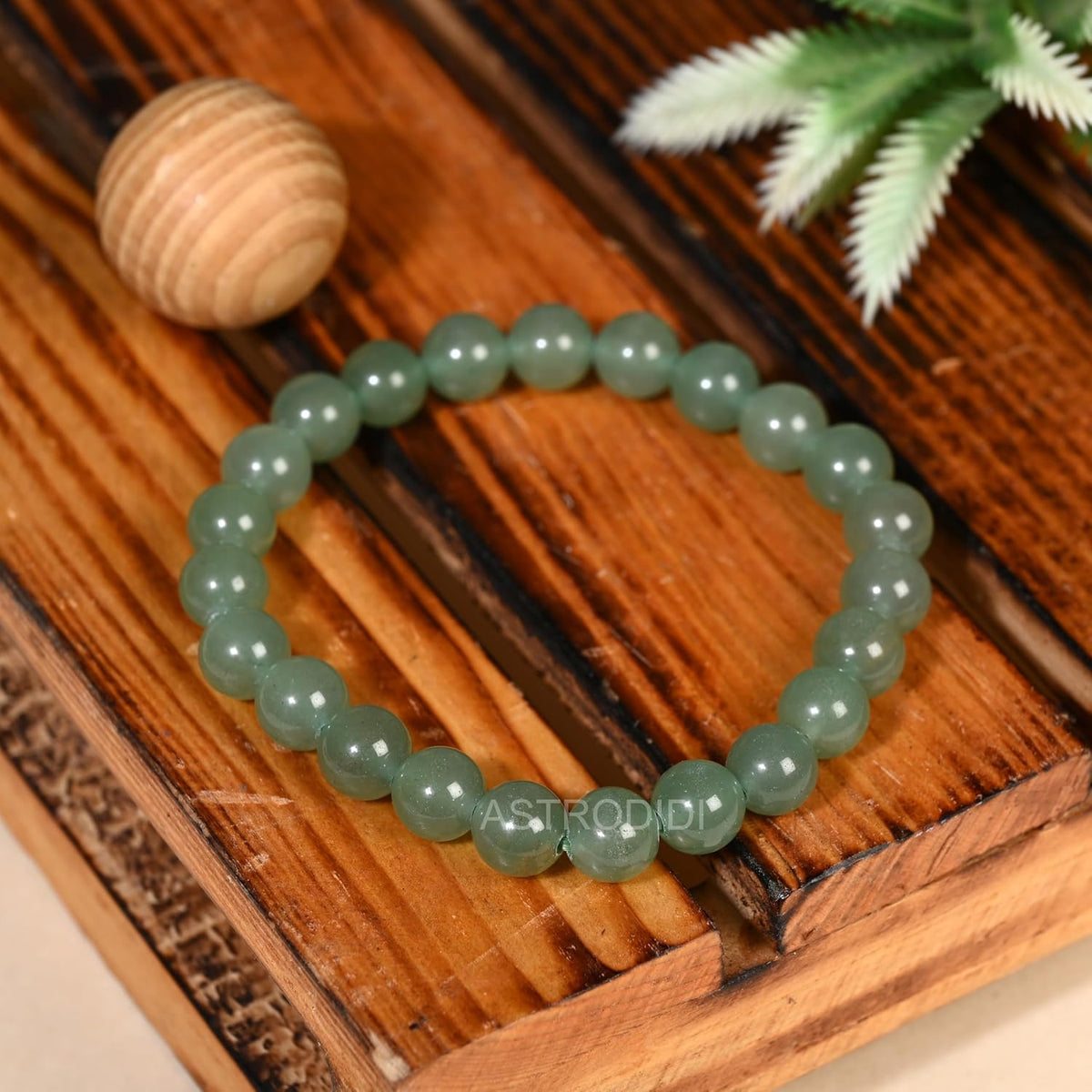 ASTRODIDI Natural Certified Green Aventurine Stone Bracelet for Help to Attract Luck, Abundance and Emotional Healing | Original Reiki Feng-Shui Healing Crystal Gemstone Bracelet for Men and Women