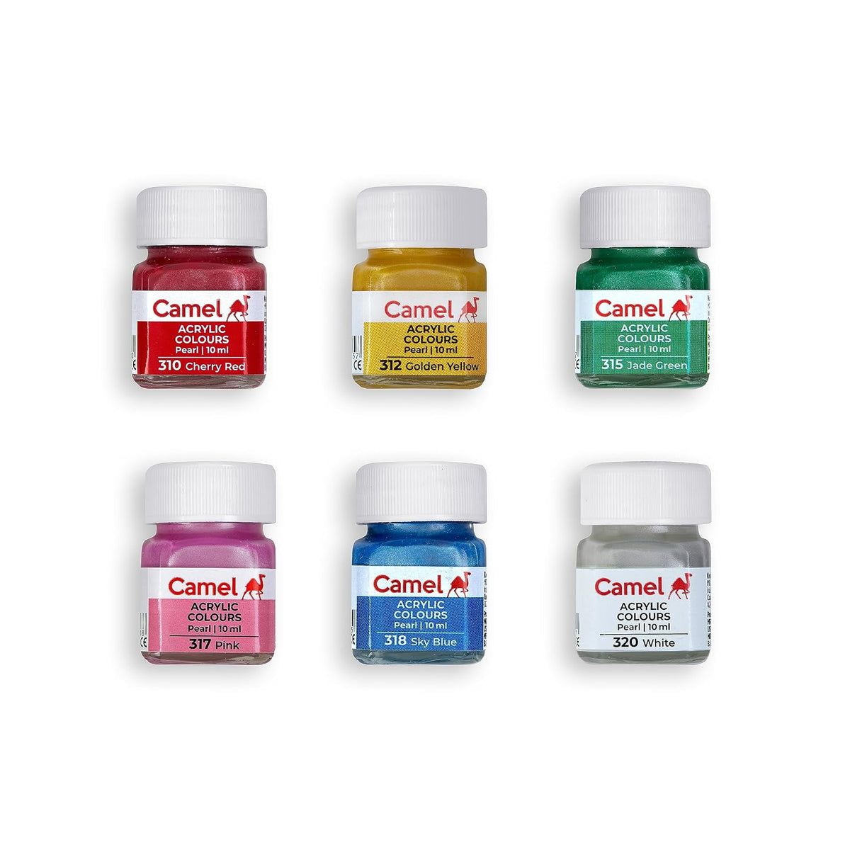 Camel Kokuyo Fabrica Acrylic Pearl Color - 10 ml Each, 6 Shades