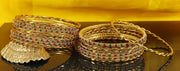 NMII Non-Precious Metal Base Metal with Zircon Gemstone and Twisted Glossy Finished Bangle Set For Women and Girls