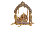 KridayKraft Metal Laddu Gopal Palna,Krishna Jhula Metal Statue for Temple Pooja,Laddu Gopal Jhula,Decor Your Home &Religious Idol Gift Article,Showpiece Figurines,God Idol...