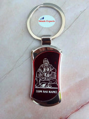 SHINDE EXPORTS Shirdi Sai Baba Stainless Steel Key Chain (red 3)