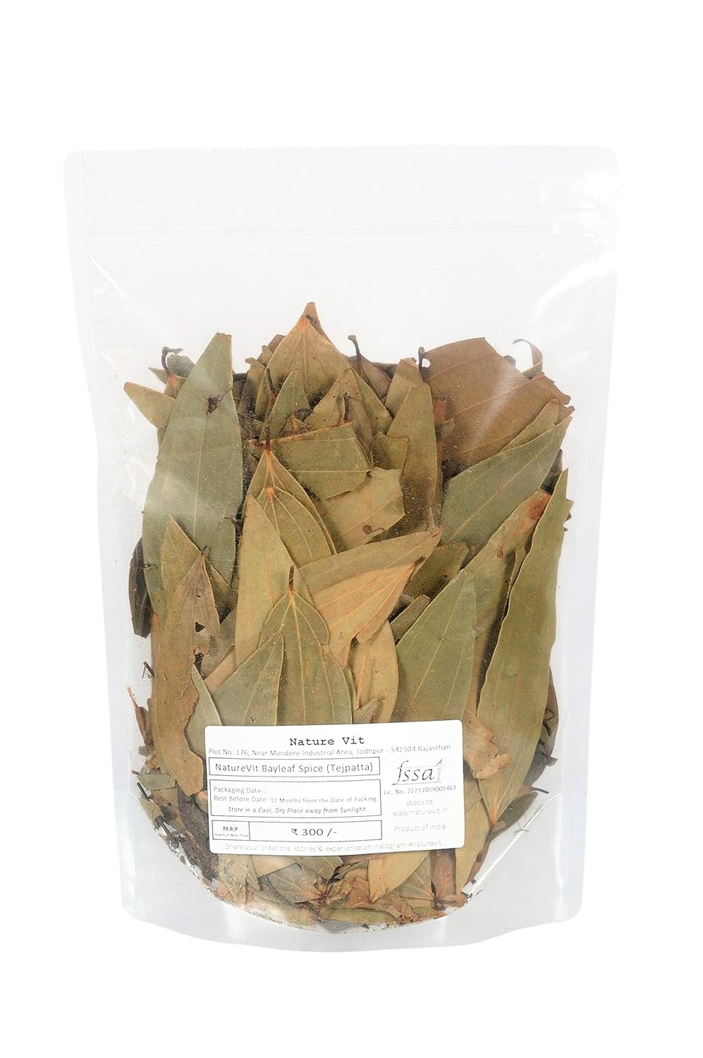 NatureVit Whole Bayleaf Spice, 1 Kg [ Tejpatta ]