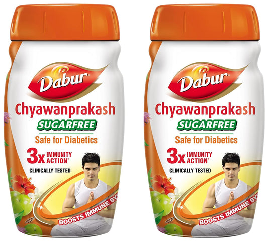 Dabur Chyawanprakash Sugarfree - 900gx2, Pack of 2 | Clinically Tested Safe for Diabetics | With 40+ Ayurvedic Herbs | Boosts Immunity | Helps Build Strength & Stamina | Builds Overall Health