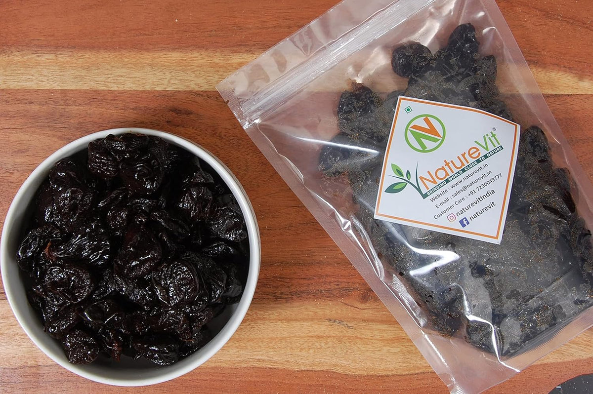 NatureVit California Pitted Prunes 1 Kg | Naturally Sweet & Unsweetened | Dry Plums Aloo Bukhara | Soft & Juicy Dried Plums | Ideal for Digestion, Snacking & Baking