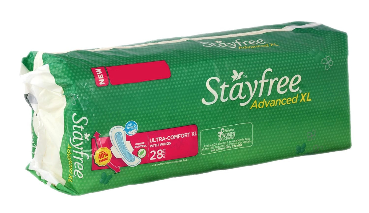 Stayfree Advanced Soft Ultra thin Sanitary Pads with Wings - 28 Pieces (XL)