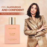 Bella Vita Luxury Women Eau De Parfum Wood Scent Spray Gift Set 4X20 Ml & Glam Women Eau De Parfum Perfume For Her With White Honey & Virginia Cedar Scent, 100 Ml