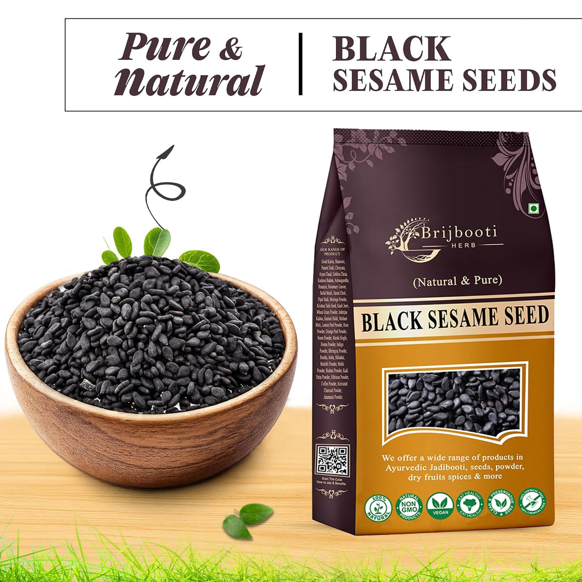 Brijbooti Black Sesame Seeds 400 Gram | Kaale Til | Till Black | kale till seeds for eating