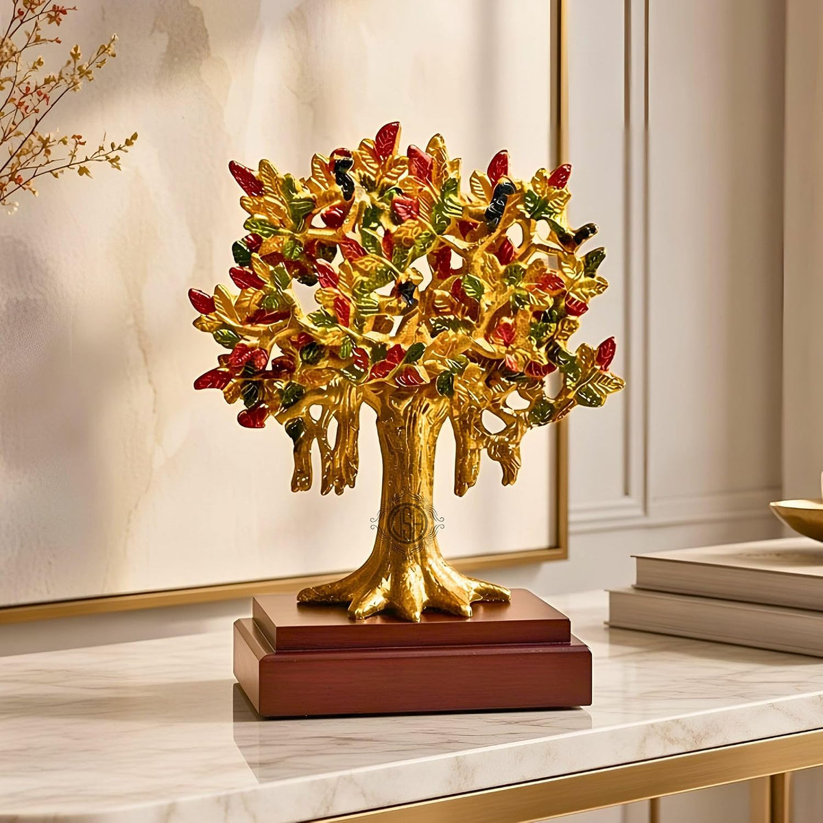 DSH Kalpavriksha Tree Showpiece for Home Décor | Wish Fulfilling Tree of Life Decorative Sculpture | Symbol of Prosperity, Growth & Good Fortune | Tabletop Décor & Gift (Medium)
