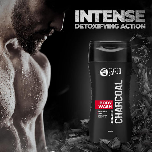 Beardo Activated Charcoal Anti-Pollution Body Wash, 200ml | Deep Pore Cleaning | Removes Dirt & Impurities | Oil Control | Cleanses & Detoxifies Deeply | For Men