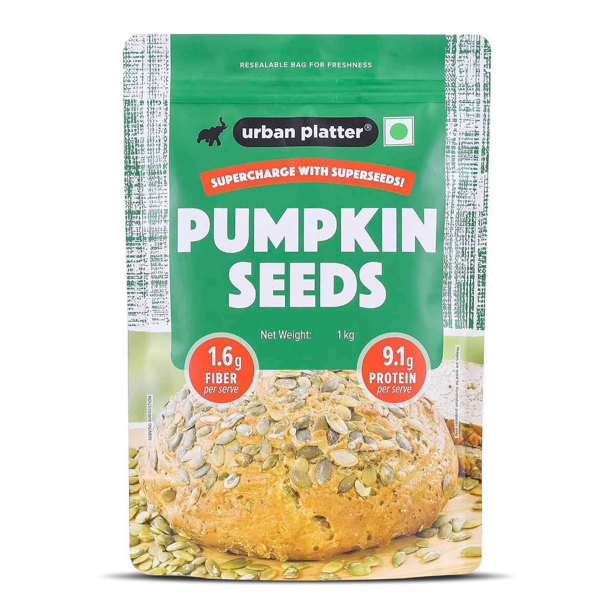 Urban Platter Pumpkin Seeds, 1kg (Pepitas, Naturally Rich in Protein & Healthy Fats, Snack, Sprinkle & Bake)