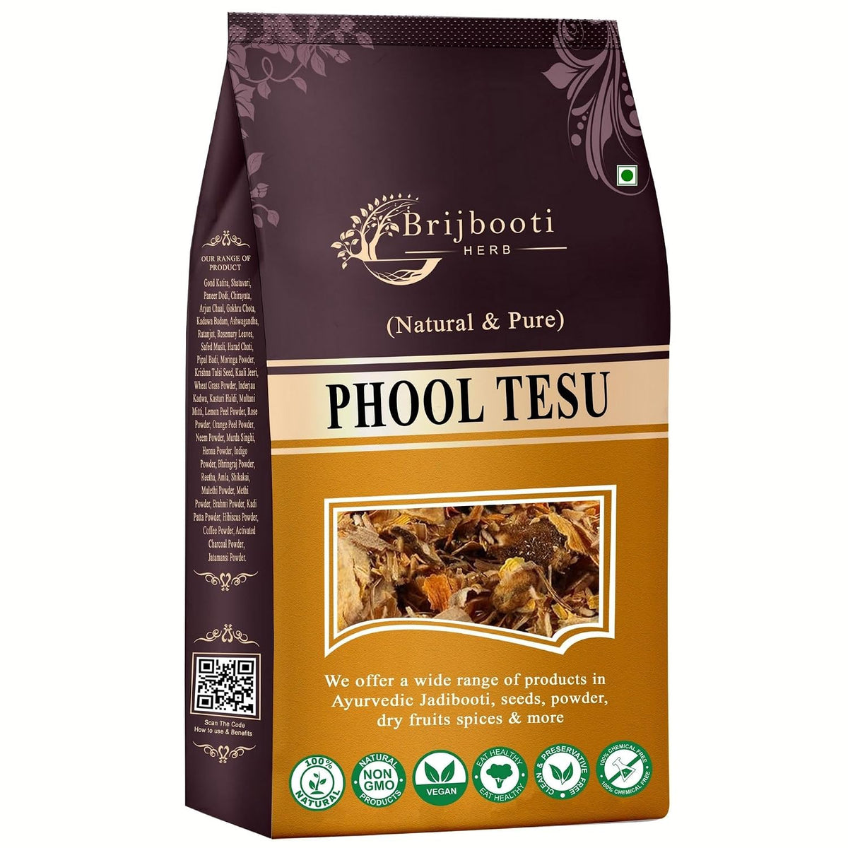 Brijbooti Phool Tesu 200 Gr - Tesu ke phool - Plas ke Phool - Dhaak ka Phool - Tesu Flower - Palash Phool