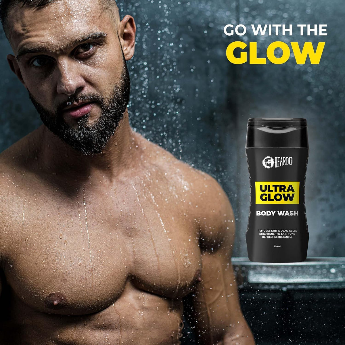 Beardo UltraGlow Body Wash for Men, 200ml | Moisturizes & Hydrates the Skin | Contains Mulberry & Bearberry Extracts for Deep Cleansing & Nourishment | Soft & Smooth Skin