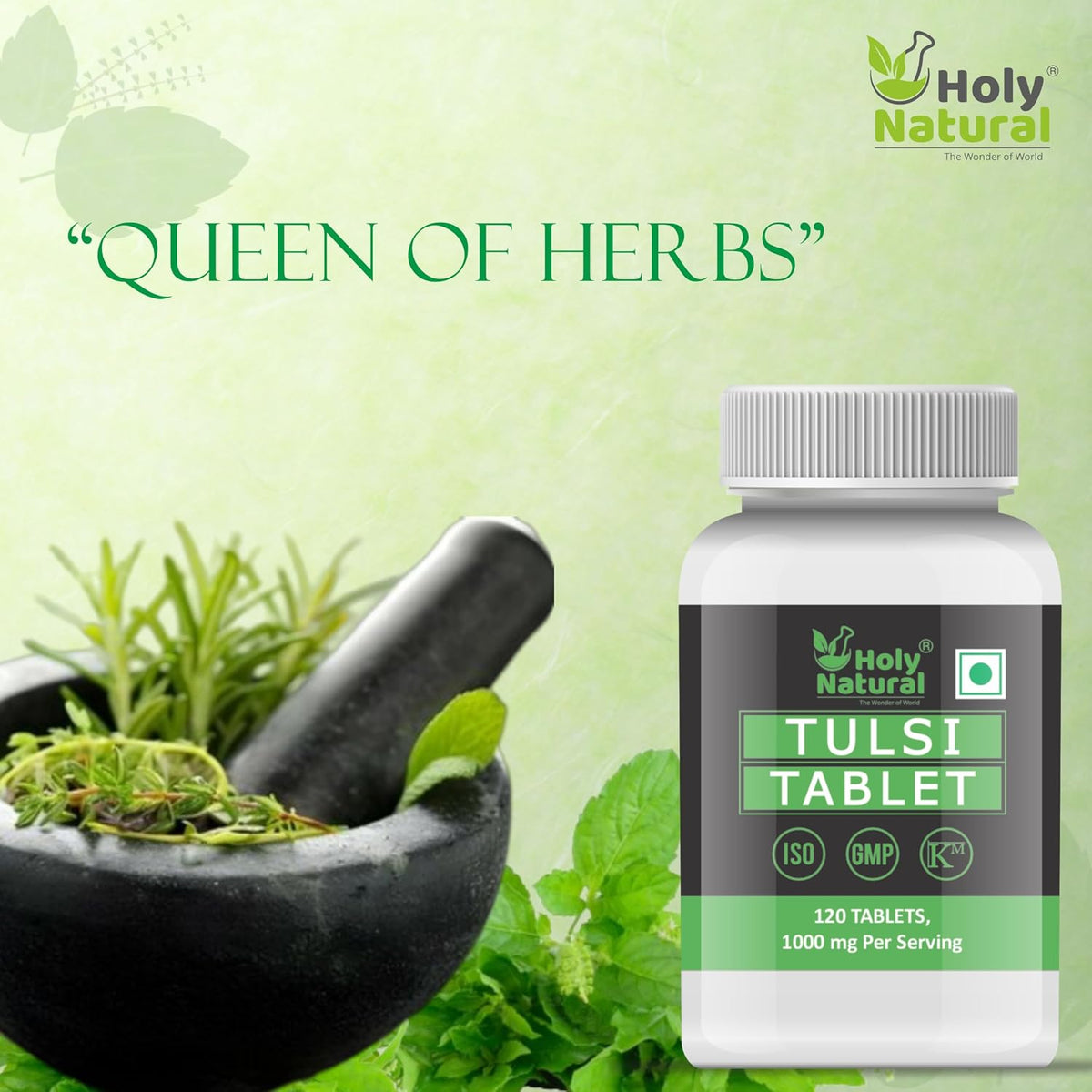 Holy Natural Tulsi Tablet - 120 tab | Immunity Booster & Respiratory Wellness