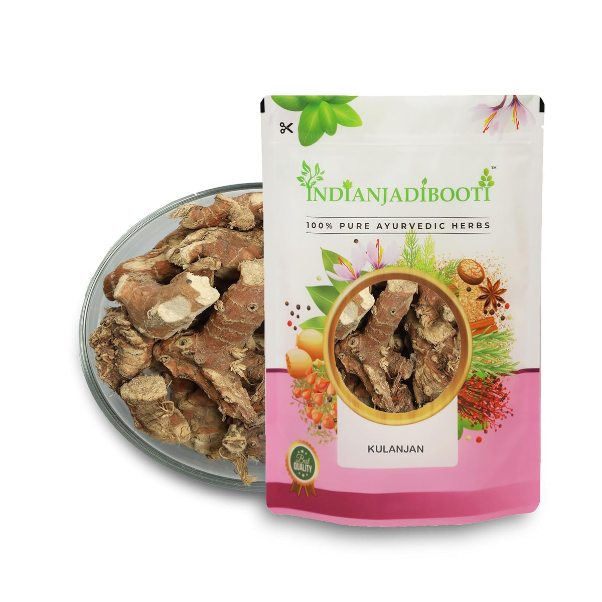 IndianJadiBooti Kulanjan (Alpinia Galanga) – Ayurvedic Root for Digestive, Respiratory & Vitality Support | 400 Grams | Pack Of 2