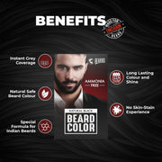 Beardo Beard Color For Men - Natural Black, 60ml | Long Lasting | No Ammonia | Easy to apply, No Stain Beard Hair Colour for men | Skin Friendly Hair dye