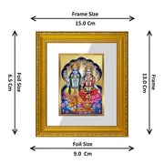 Diviniti Vishnu Lakshmi Gold Plated Wall Photo Frame, Table Décor| DG Frame 101 Size 1 and 24K Gold Plated Foil| Religious Photo Frame Idol For Pooja, Gifts Items (13.5 CM X 15.5 CM)