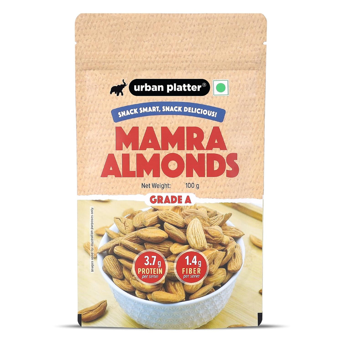 Urban Platter Mamra Almonds, 100g (Rich in Healthy Fats and Protein | Nutrient-Dense | Premium Almond Variety)