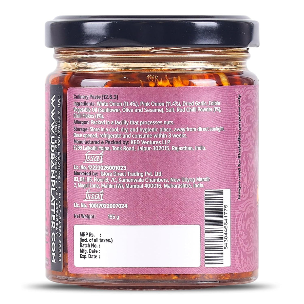Urban Platter Onion Chilli Crunch, 180g (Spicy and Irresistibly Crunchy | Preservative-free | MSG-free)