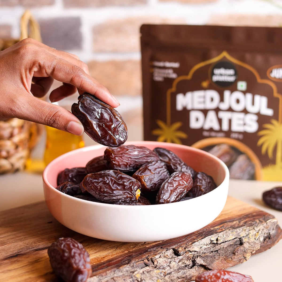 Urban Platter Jumbo Medjoul Dates, 250g (Hand-Sorted | Large-Sized & Succulent | Ideal for Premium Snacking & Festive Gifting)