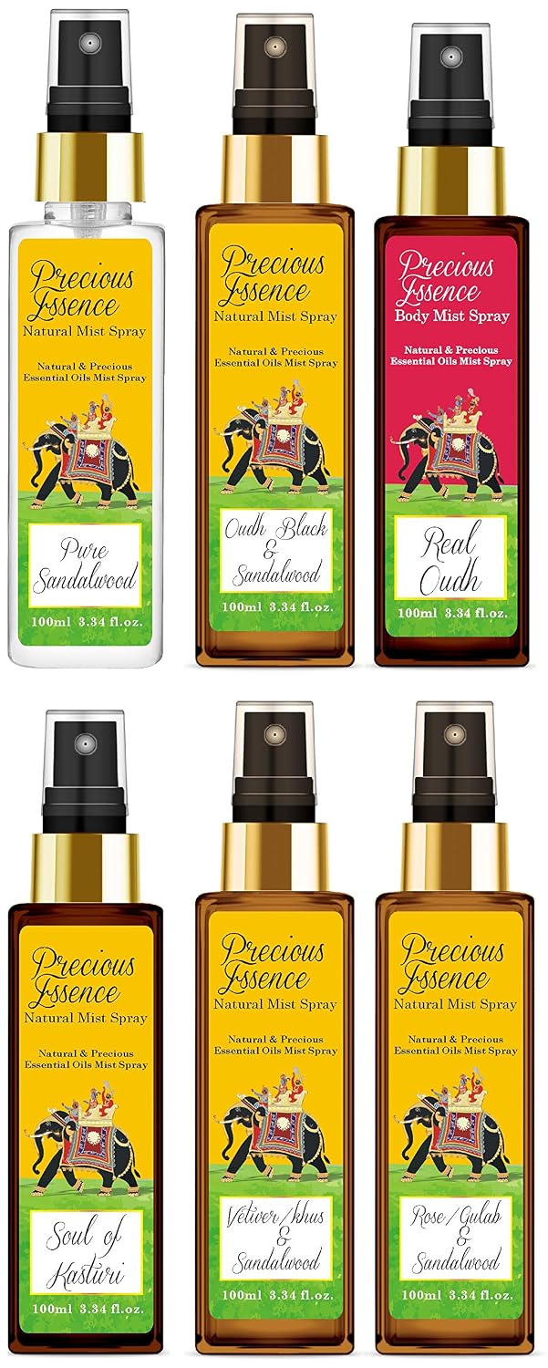 Parag Fragrances Musk & Sandalwood Essential Oil With Attar Mist Spray 100ml Best Long Lasting Fragrance For Men and Women