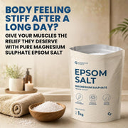 Carbamide Forte Epsom Salt for Foot & Bath 1kg | Magnesium Sulphate Crystals for Relaxing Bath, Foot Soak & Garden Use | Epsom salt for Pain Relief Foot & Muscle Relaxation