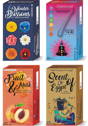 Parag Fragrances Lotus 4 in 1 Incense Sticks/Agarbatti Real Essential Oils (Pack of 4 X 110 Gm/Total 440 Gm) 24 Hours Fragrance Lasting Agarbatti for Pooja/Worship and Home Fragrance